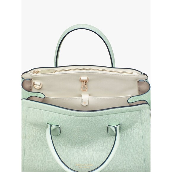 New Kate Spade Knott Pebble Leather Large Satchel Leather Chrystal Blue - Picture 5 of 8